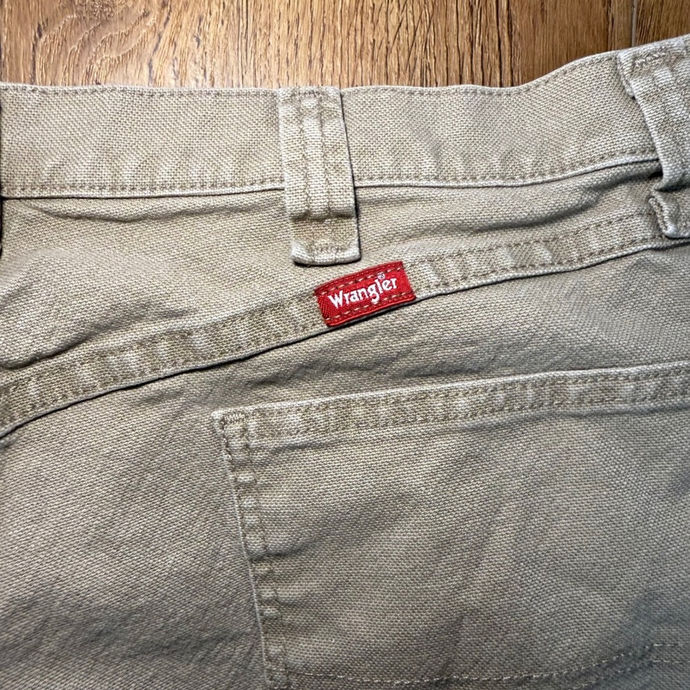 Wrangler‎ Tan Carpenter Pants Relaxed Fit Work Utility Mens 36x32 Jeans Cotton - Picture 12 of 12